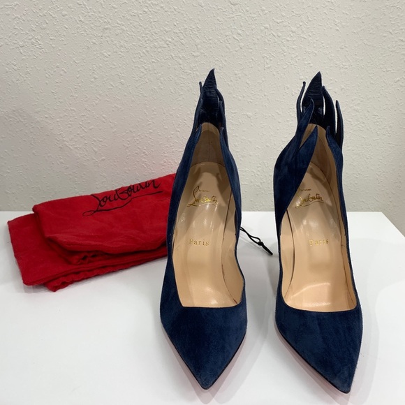 Christian Louboutin Victorina 100mm Blue Pumps - Picture 2 of 5